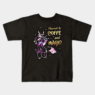 Coffee And Magic Wiccan Goth Witch Kids T-Shirt